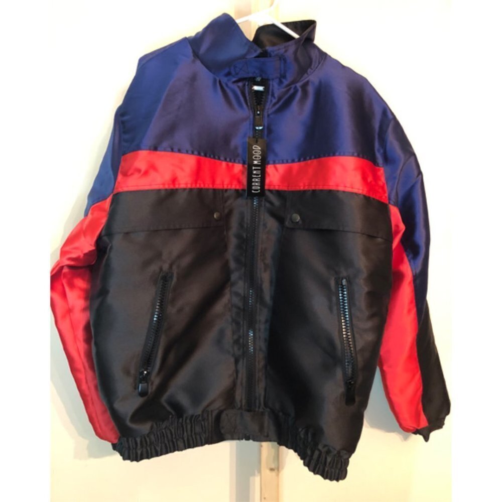 Current Mood Marathon Rush Oversized Bomber Jacket sz M + Color Block